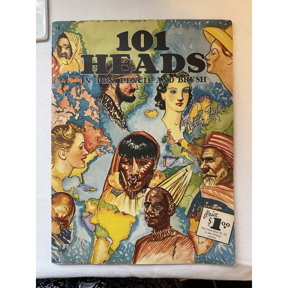 Vintage Drawing heads 101 Heads Walter Foster